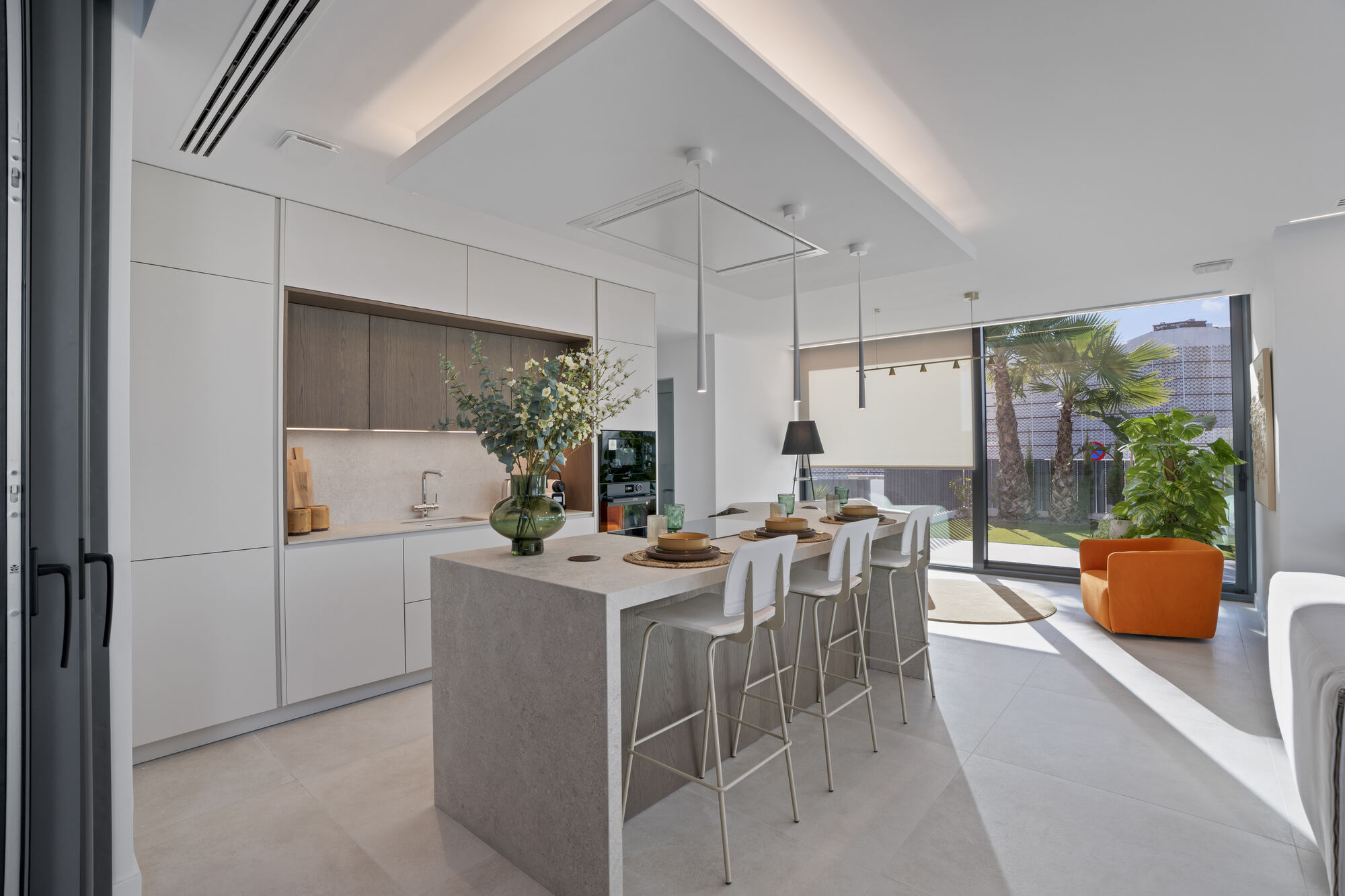Kitchen, Dining & Living
